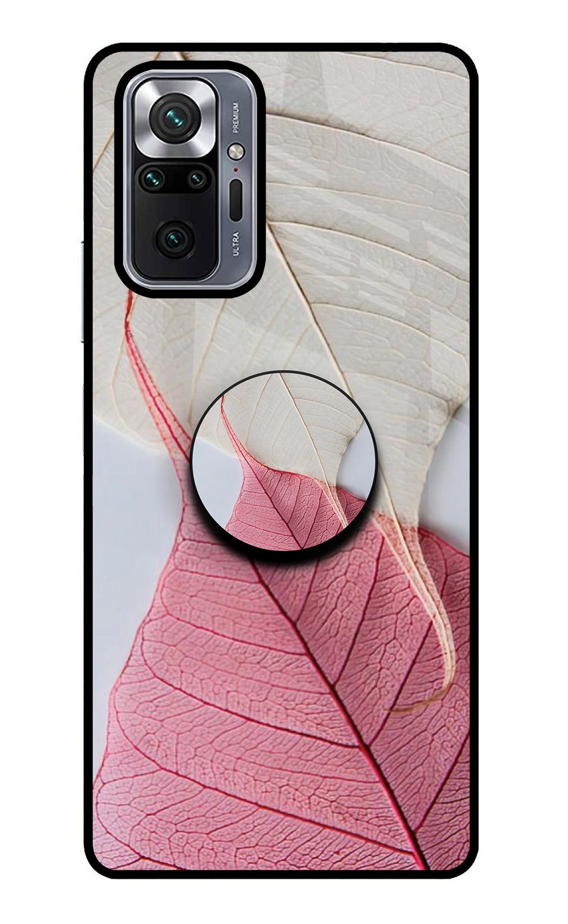 White Pink Leaf Redmi Note 10 Pro Pop Case