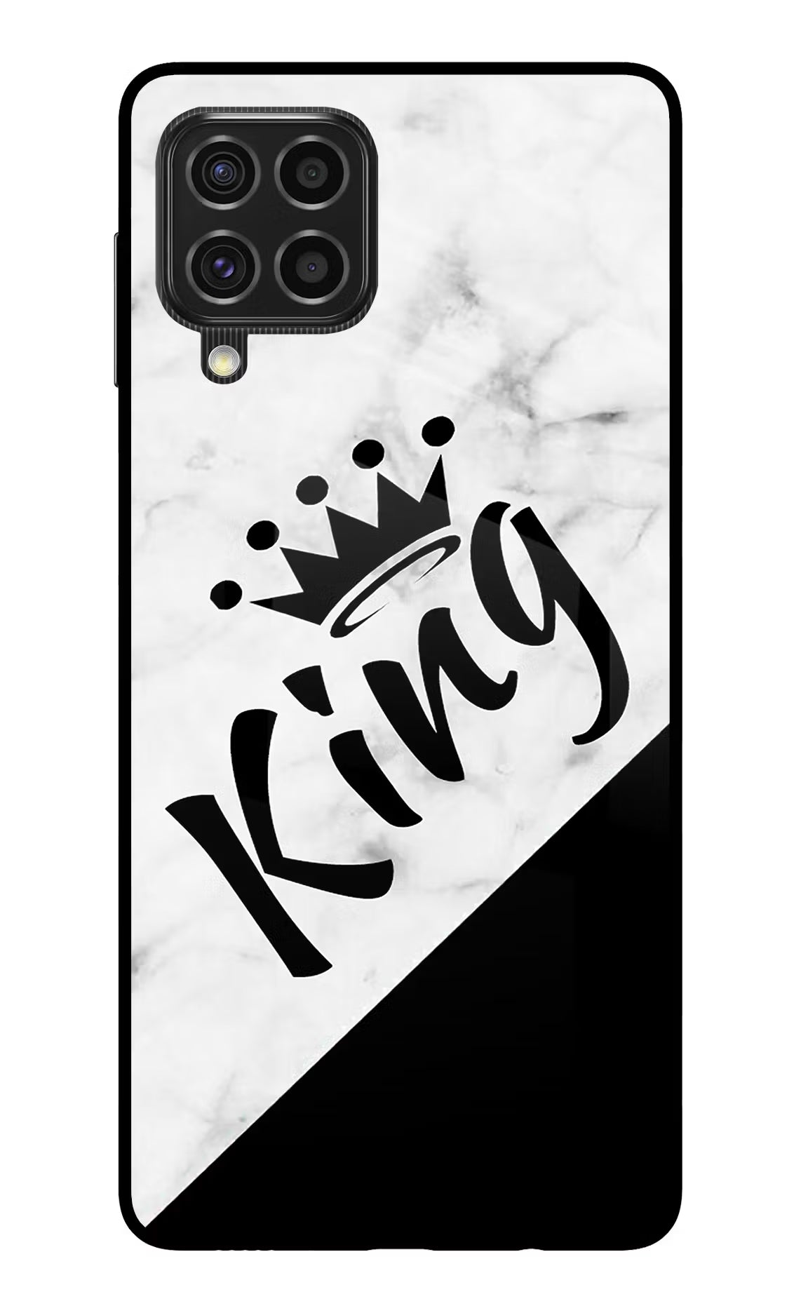King Samsung F62 Glass Case Back Cover by Casekaro