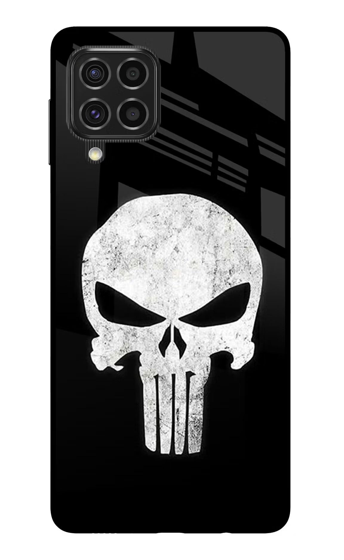Punisher Skull Samsung F62 Glass Case Back Cover by Casekaro