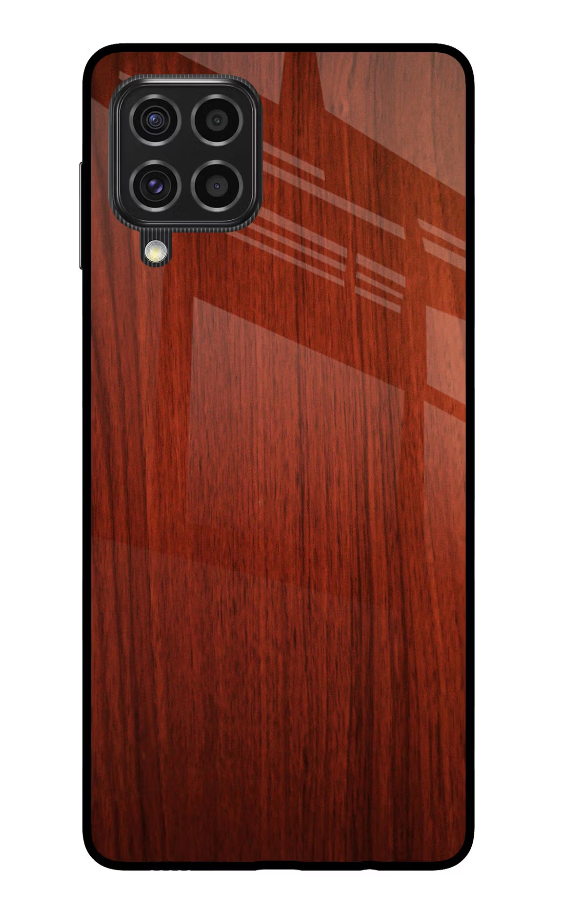 Wooden Plain Pattern Samsung F62 Glass Case Back Cover by Casekaro