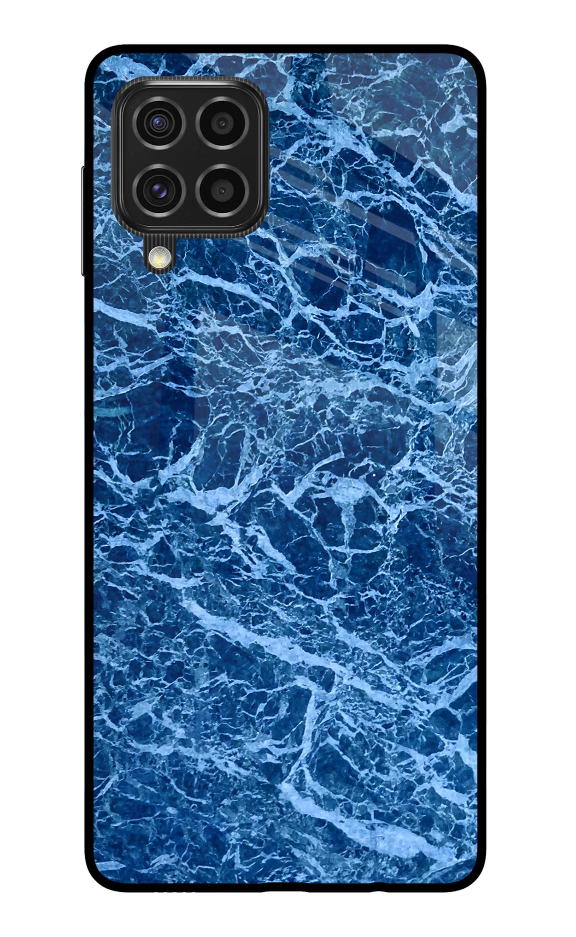 Blue Marble Samsung F62 Glass Case Back Cover by Casekaro