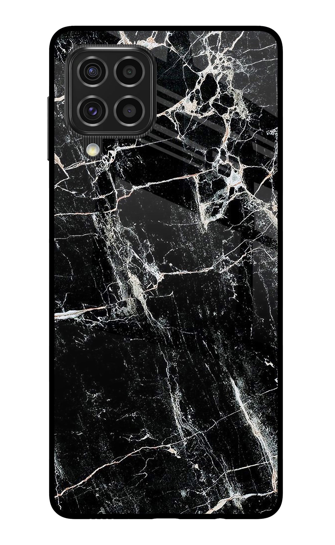 Black Marble Texture Samsung F62 Glass Case