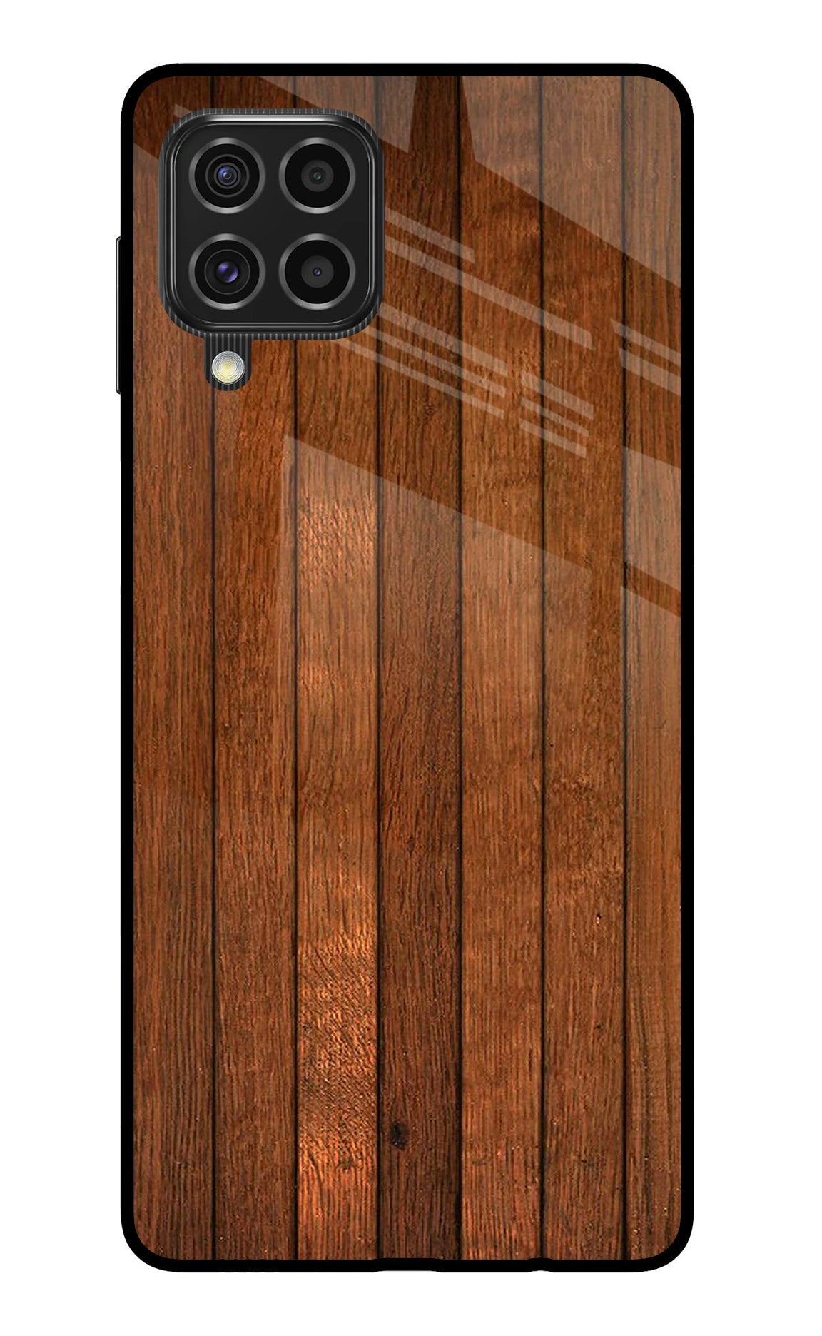 Wooden Artwork Bands Samsung F62 Glass Case