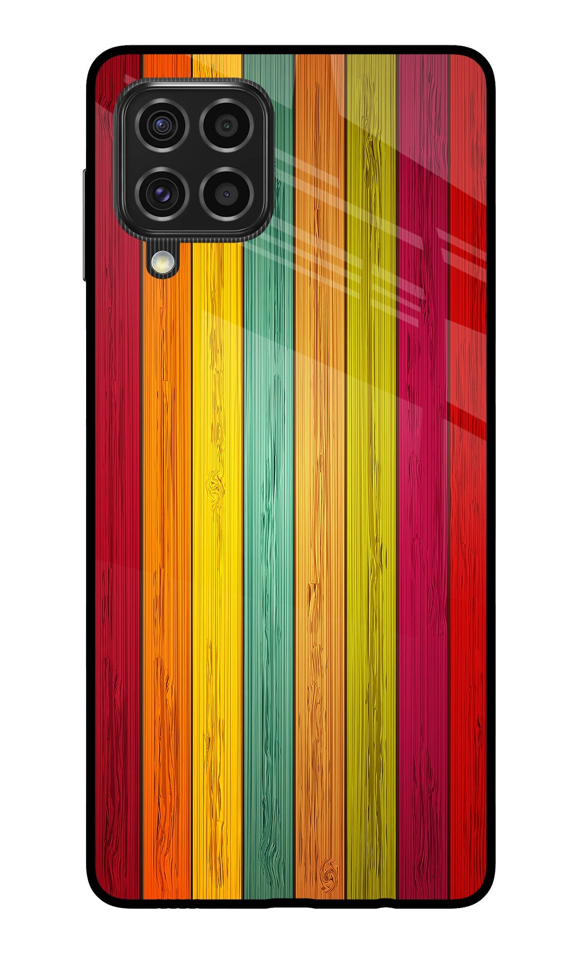 Multicolor Wooden Samsung F62 Back Cover