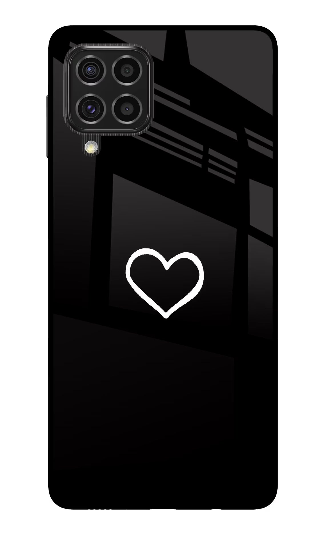 Heart Samsung F62 Glass Case Back Cover by Casekaro