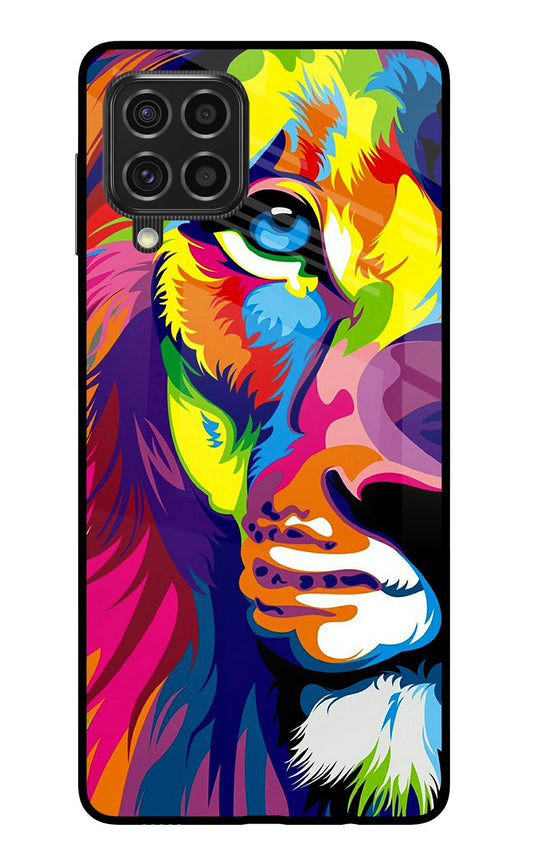 Lion Half Face Samsung F62 Glass Case