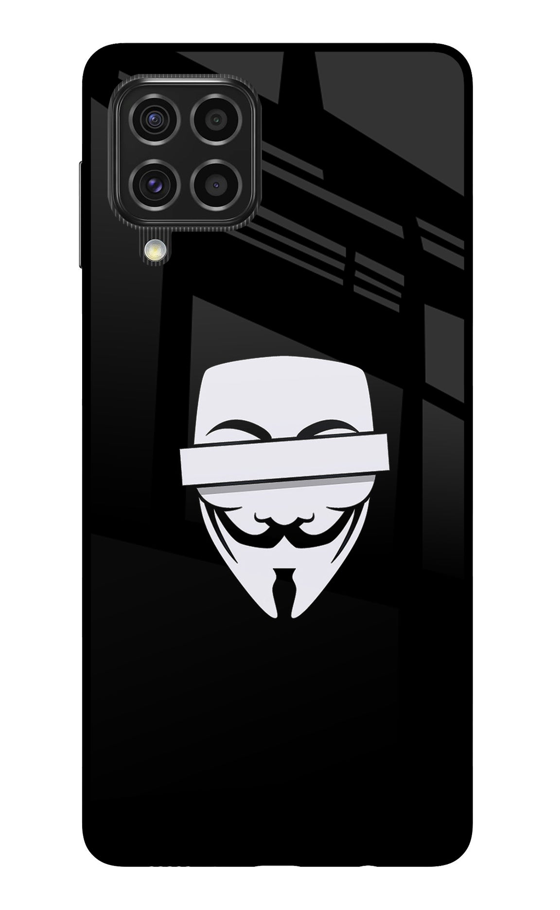 Anonymous Face Samsung F62 Glass Case