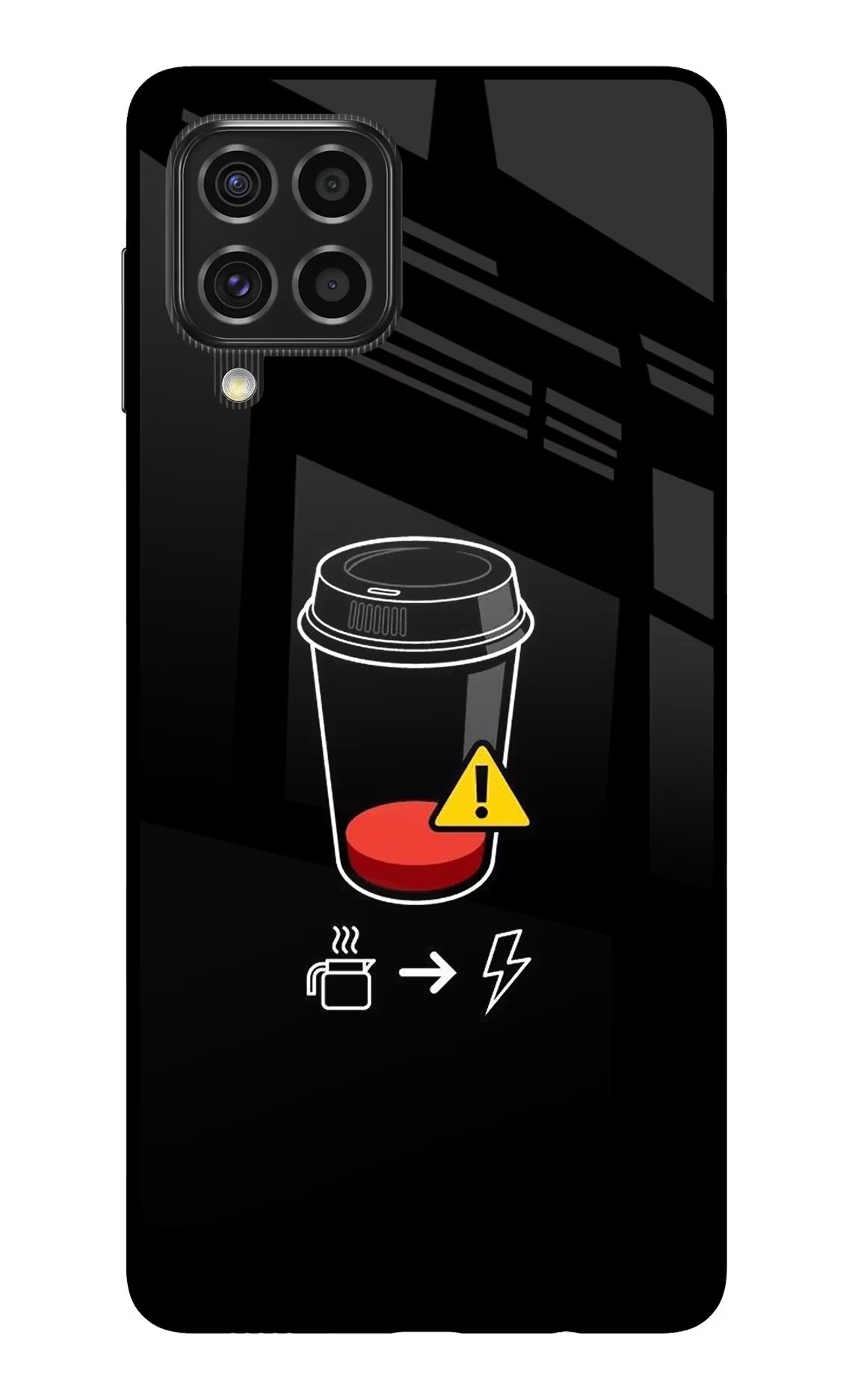 Coffee Samsung F62 Glass Case Back Cover by Casekaro