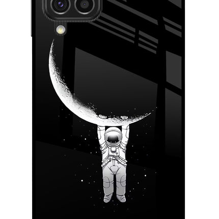 Moon Space Samsung F62 Glass Case Back Cover by Casekaro