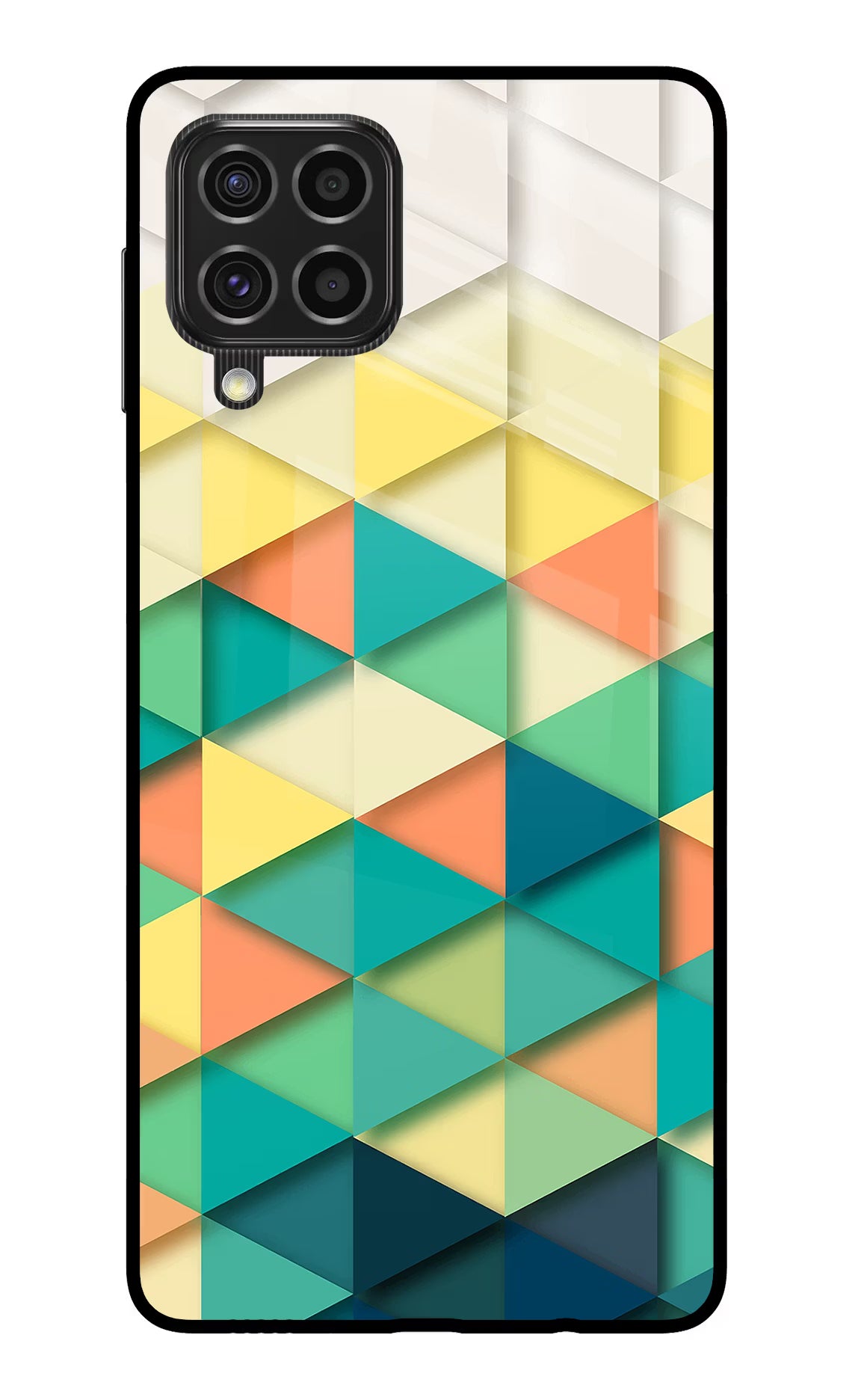 Abstract Samsung F62 Glass Case Back Cover by Casekaro