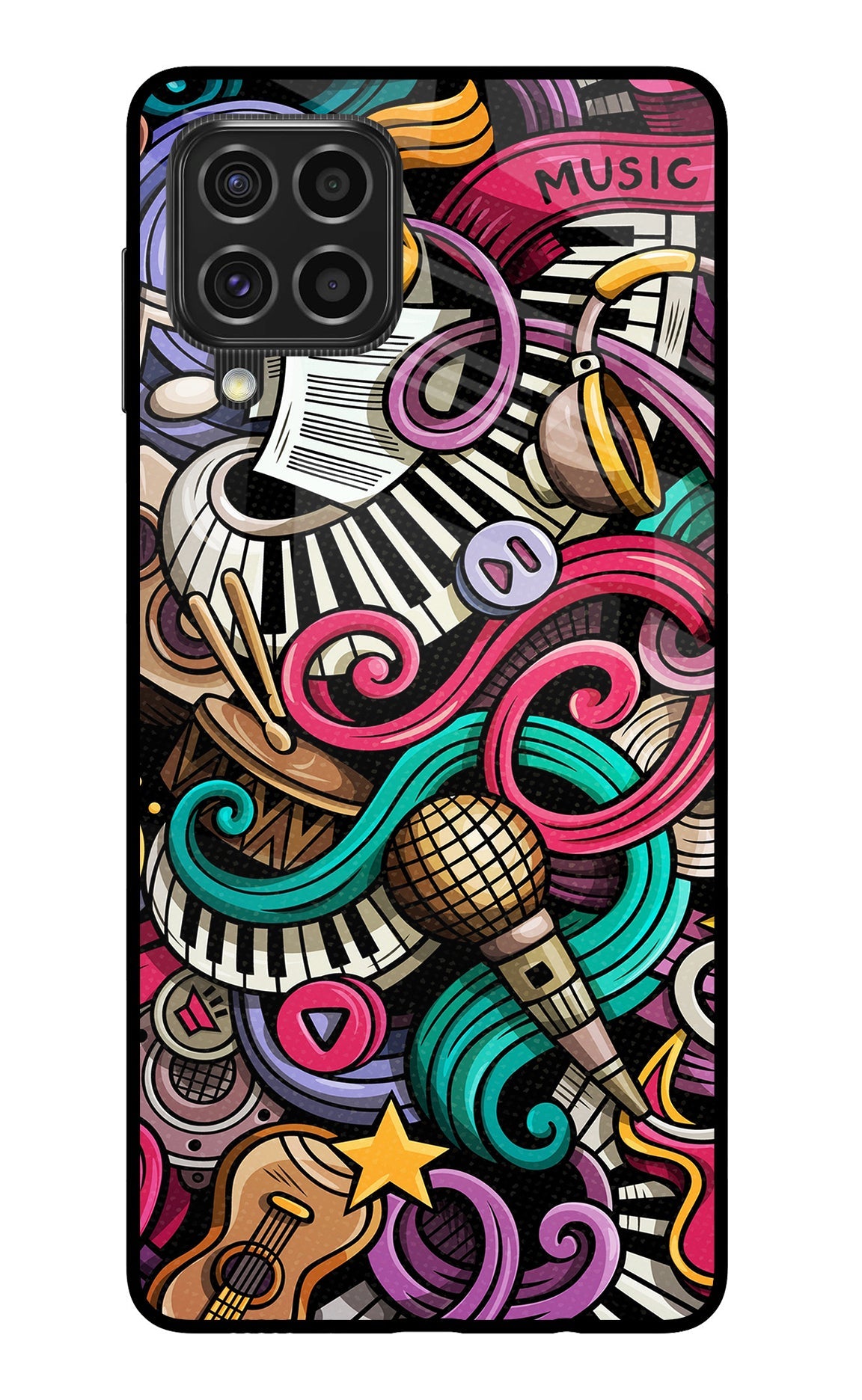 Music Abstract Samsung F62 Back Cover