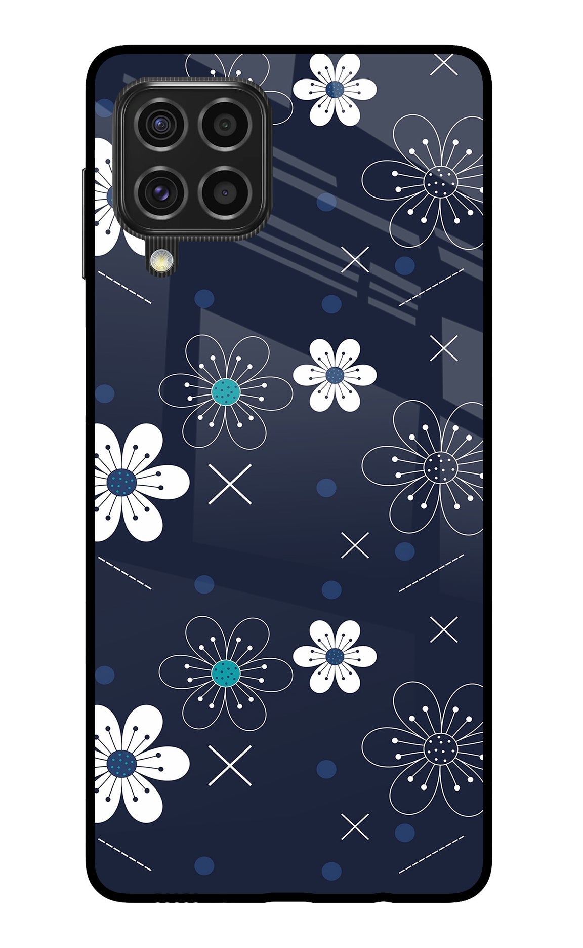 Flowers Samsung F62 Glass Case