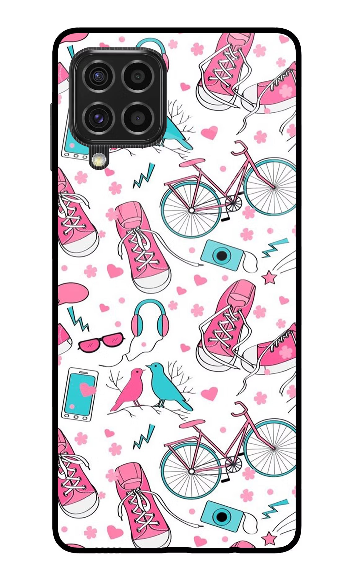 Artwork Samsung F62 Glass Case Back Cover by Casekaro