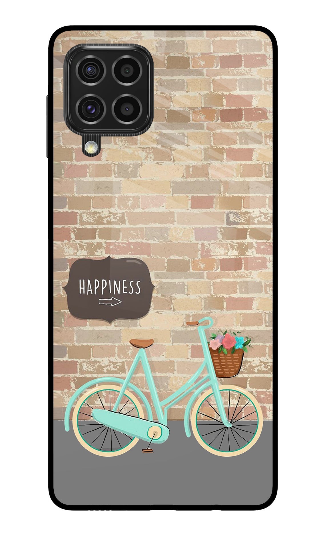 Happiness Artwork Samsung F62 Glass Case