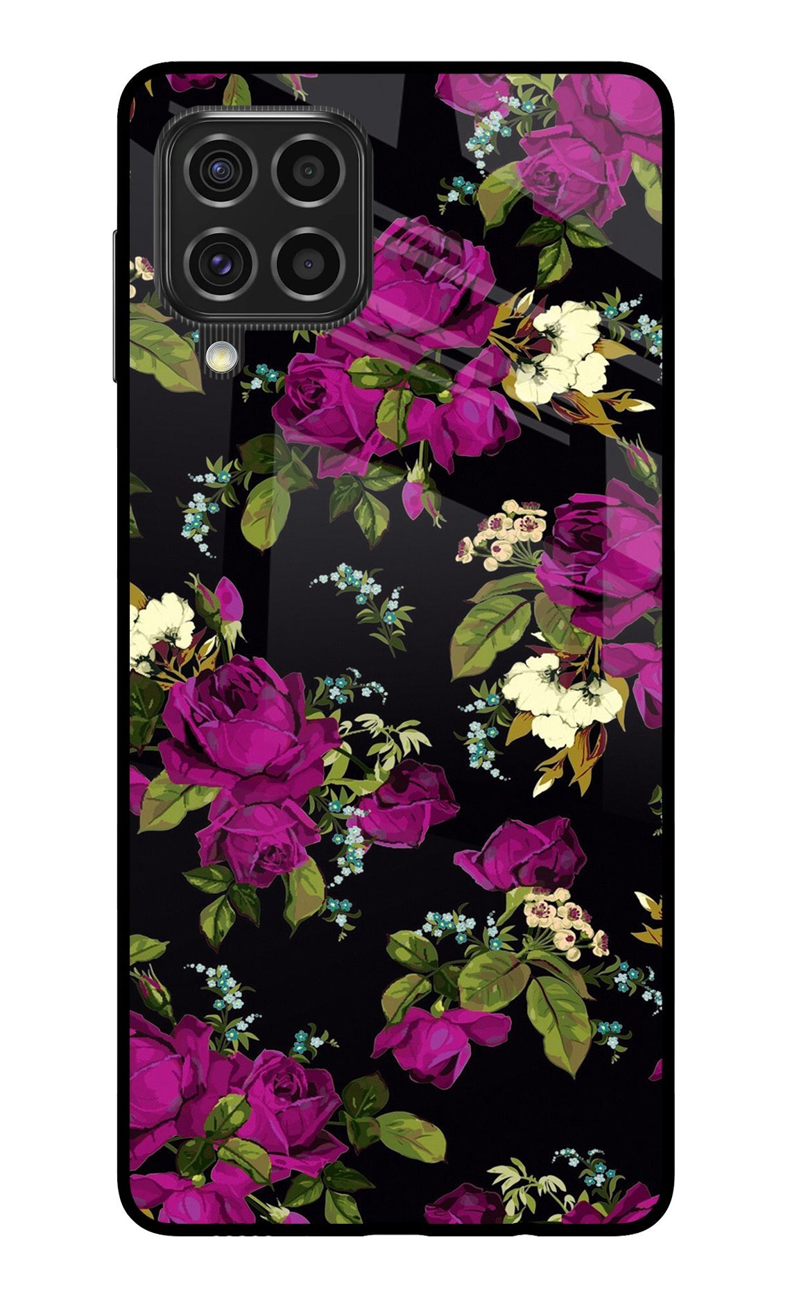 Flowers Samsung F62 Glass Case