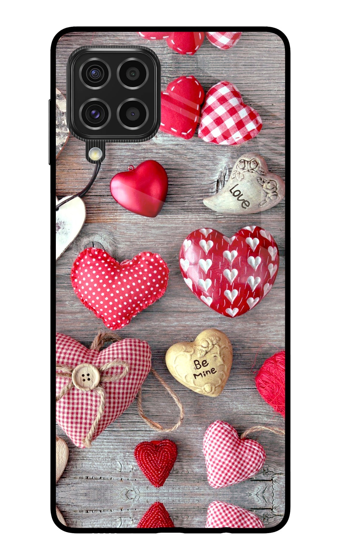 Love Wallpaper Samsung F62 Glass Case