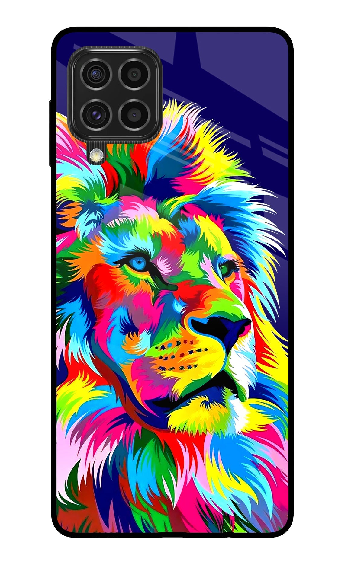 Vector Art Lion Samsung F62 Glass Case