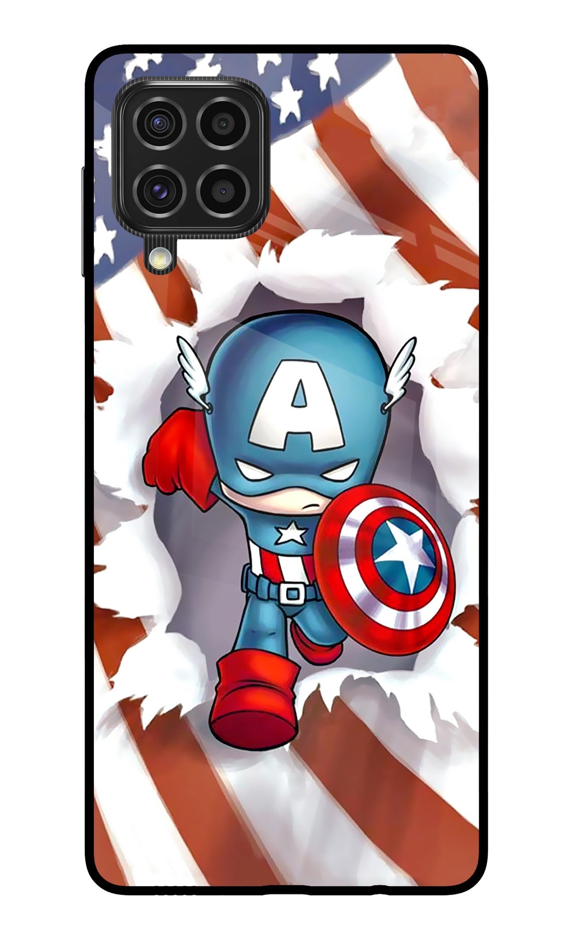 Captain America Samsung F62 Glass Case