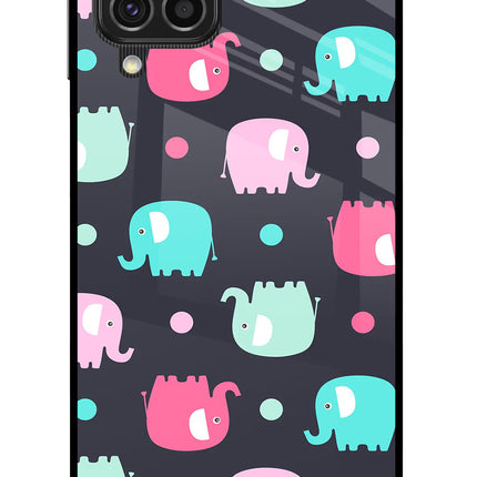 Elephants Samsung F62 Glass Case