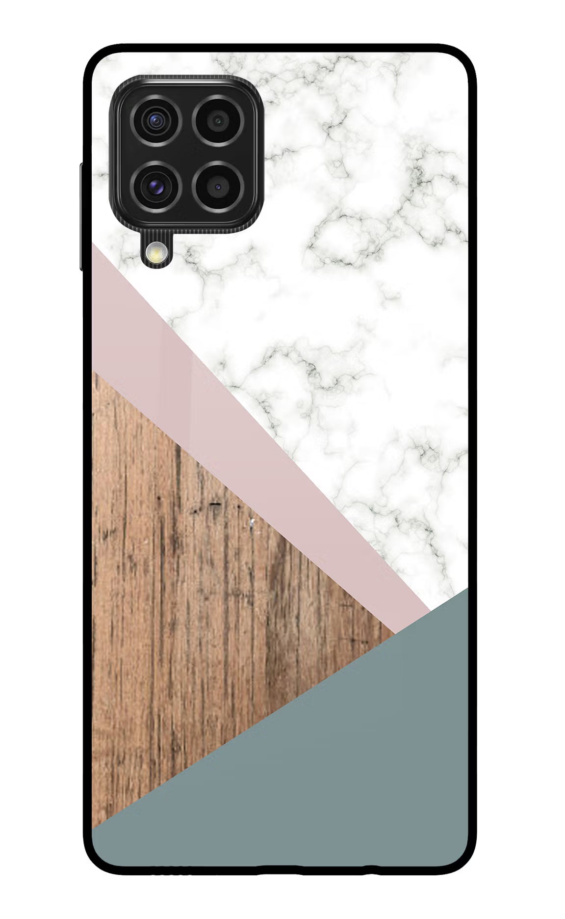 Marble wood Abstract Samsung F62 Glass Case Back Cover by Casekaro