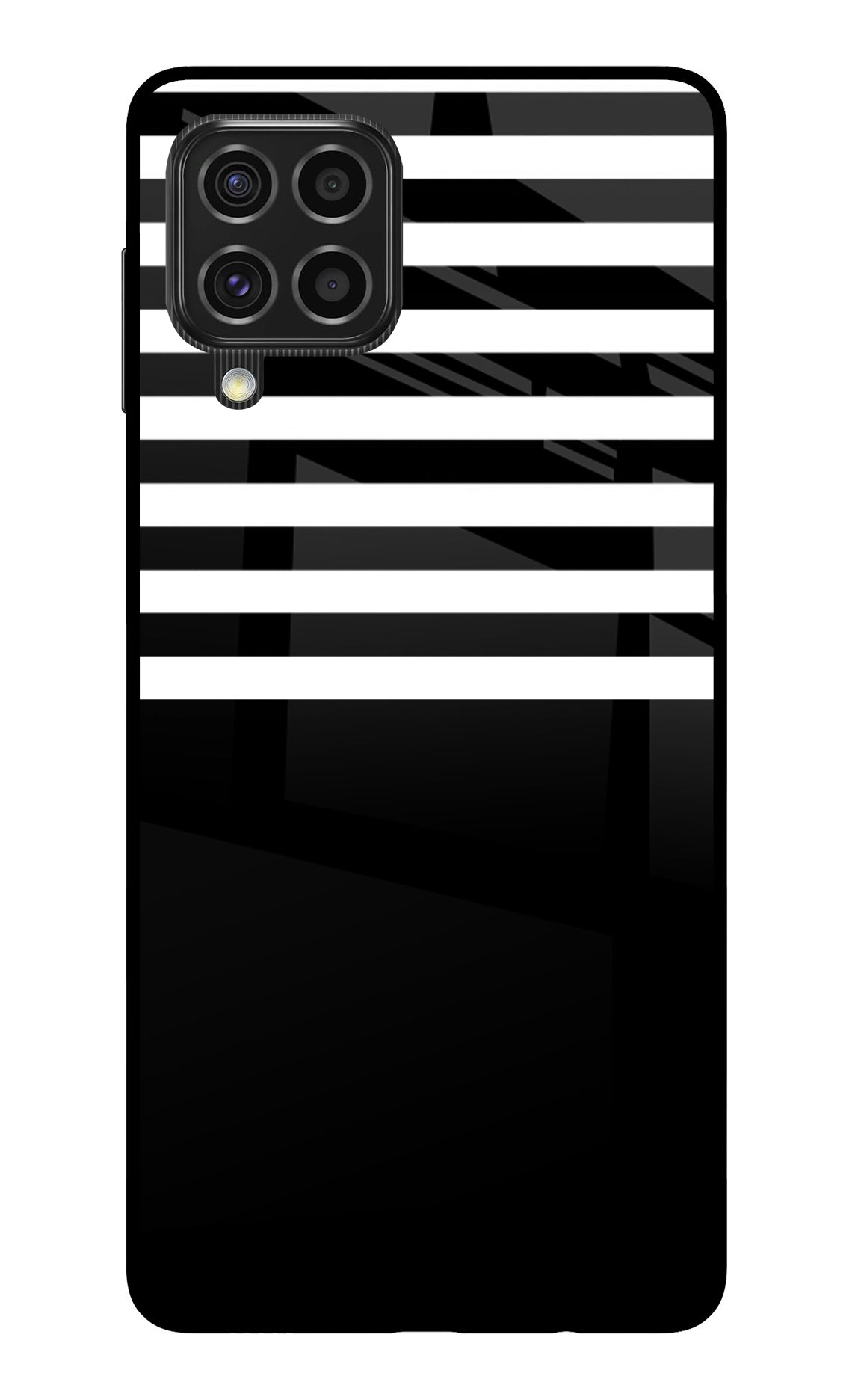 Black and White Print Samsung F62 Glass Case