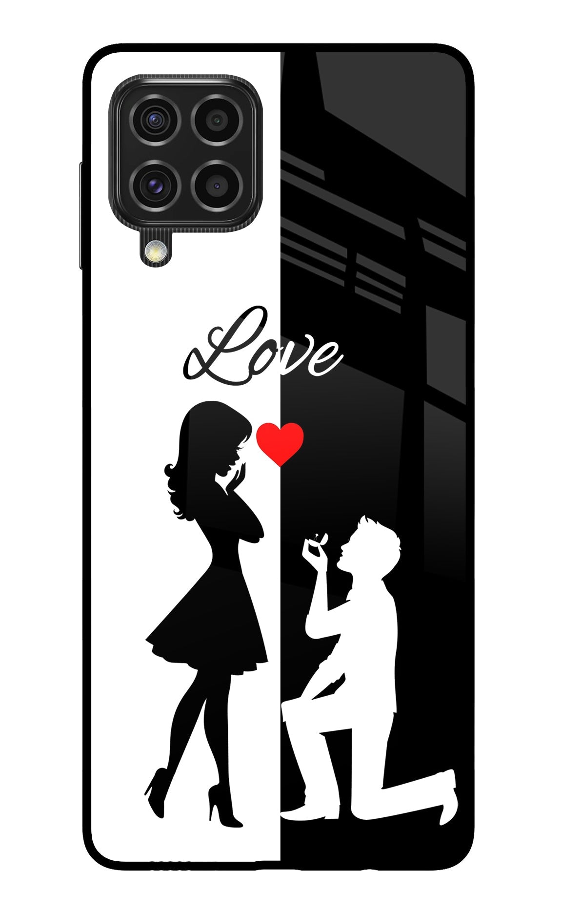 Love Propose Black And White Samsung F62 Back Cover