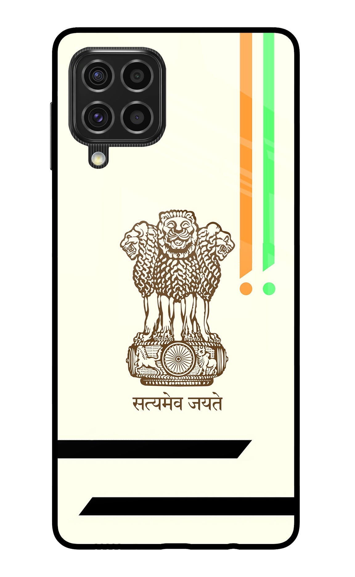 Satyamev Jayate Brown Logo Samsung F62 Glass Case