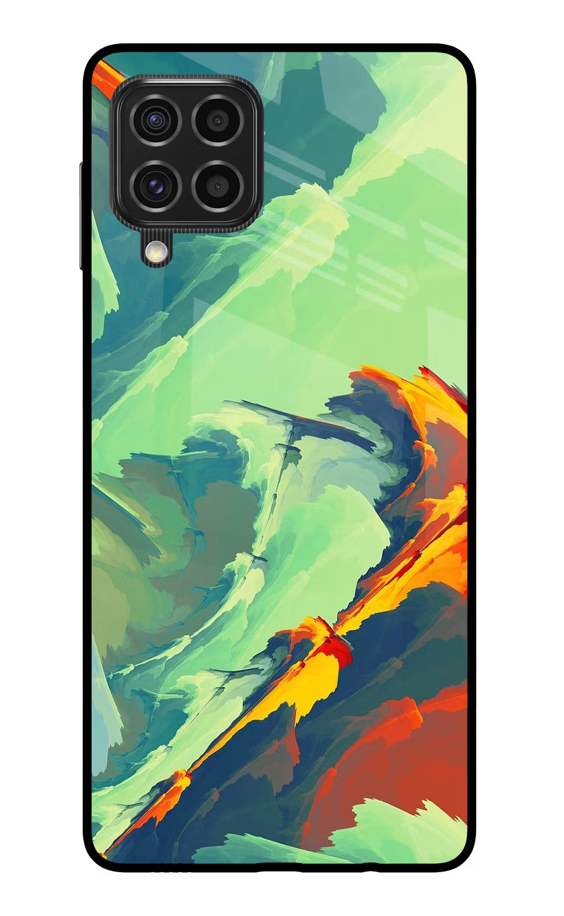 Paint Art Samsung F62 Glass Case Back Cover by Casekaro