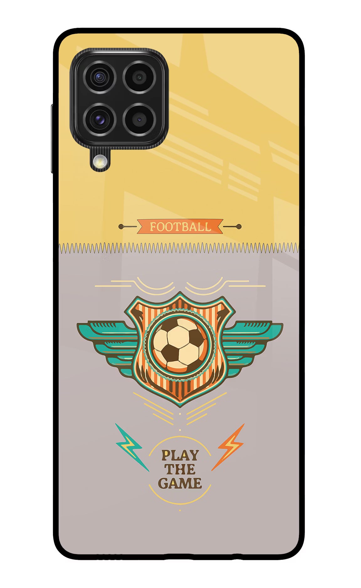 Football Samsung F62 Glass Case Back Cover by Casekaro