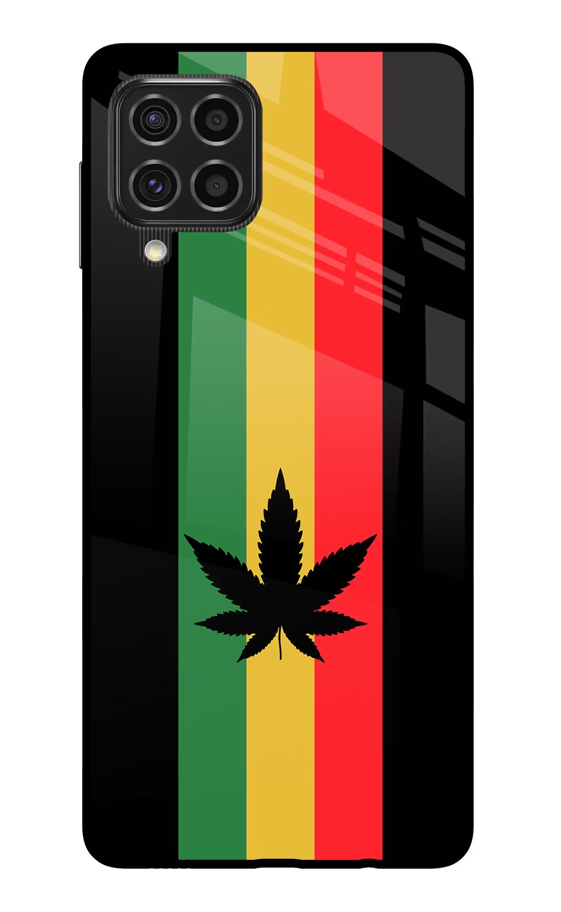 Weed Flag Samsung F62 Glass Case Back Cover by Casekaro