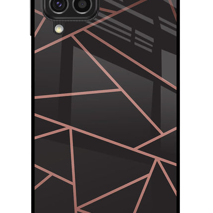 Geometric Pattern Samsung F62 Glass Case Back Cover by Casekaro