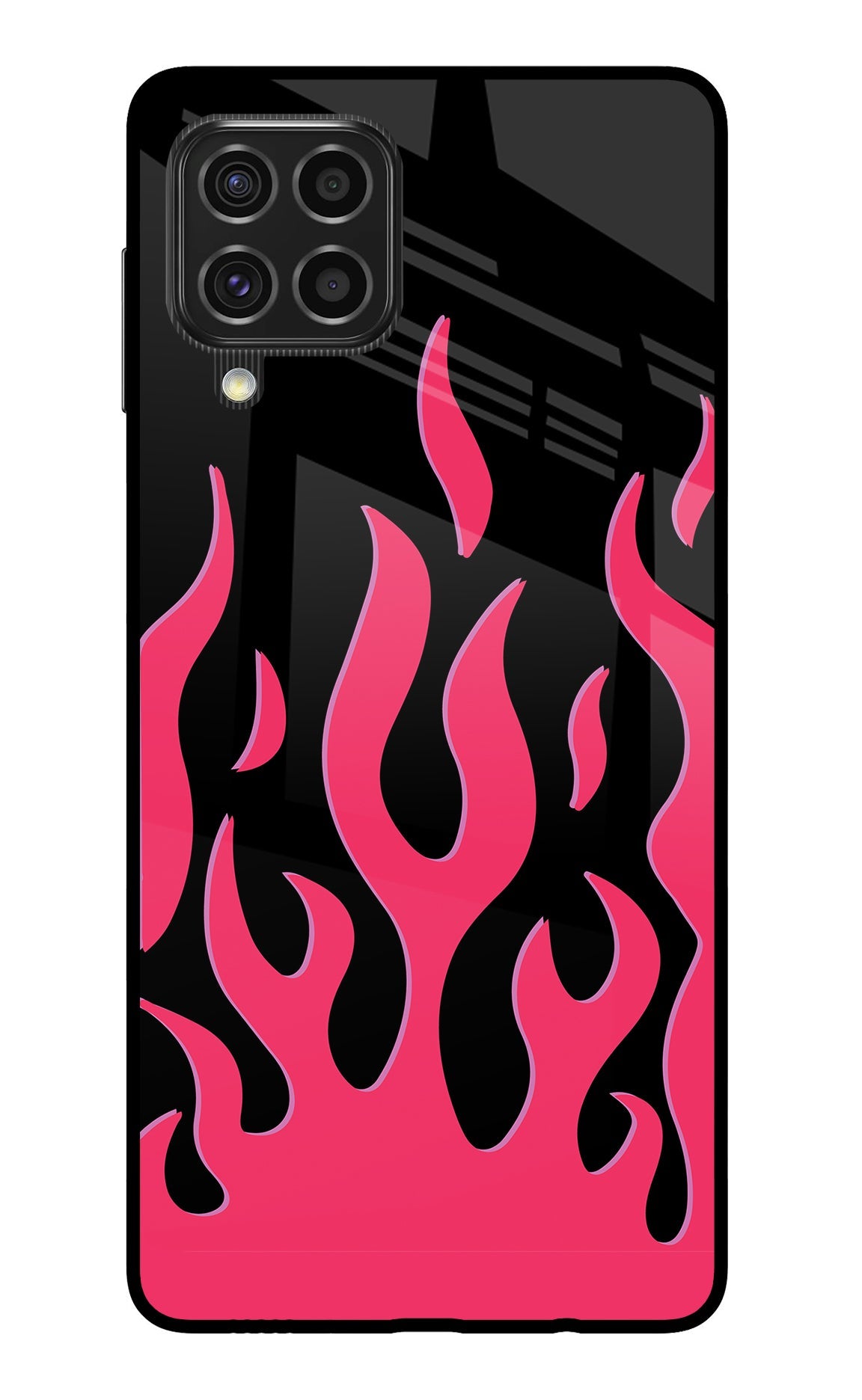 Fire Flames Samsung F62 Glass Case