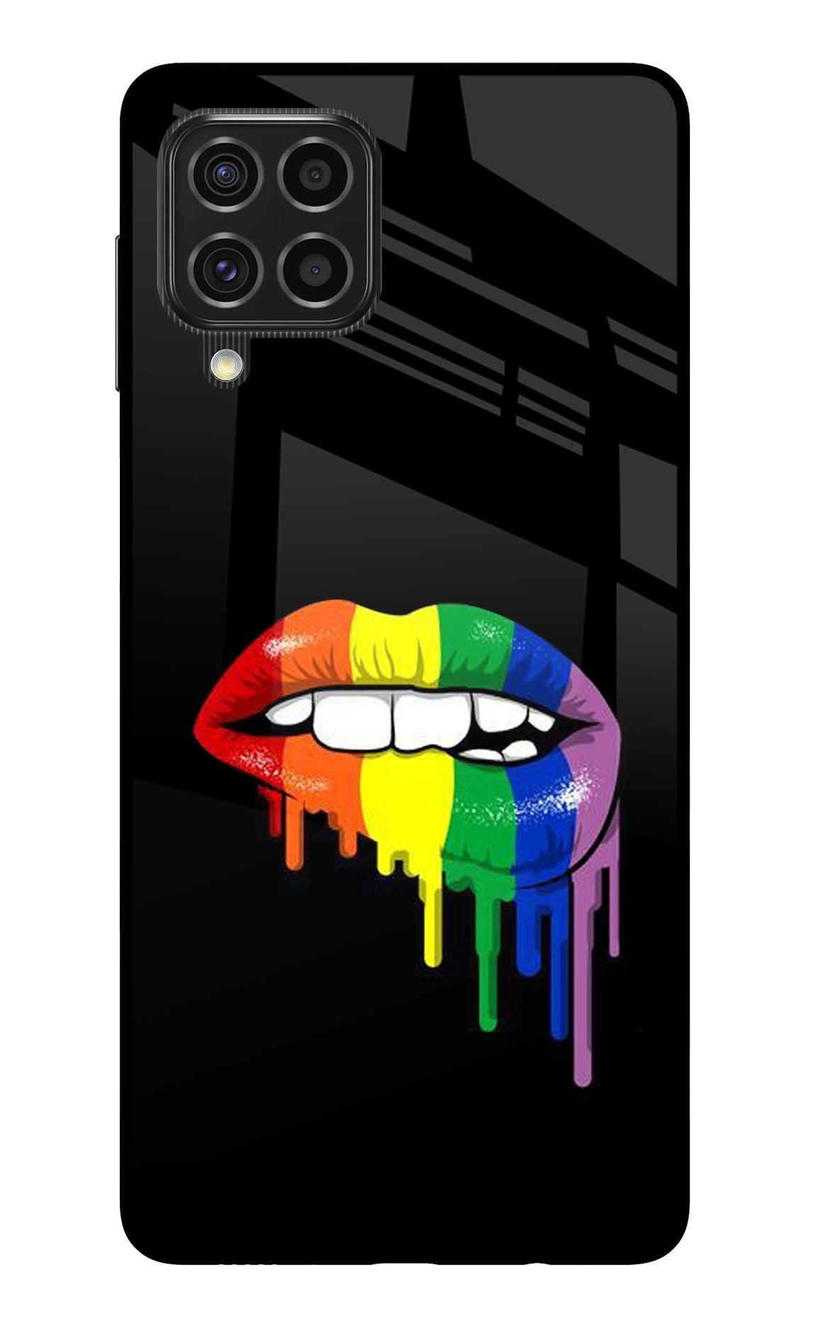 Lips Biting Samsung F62 Glass Case