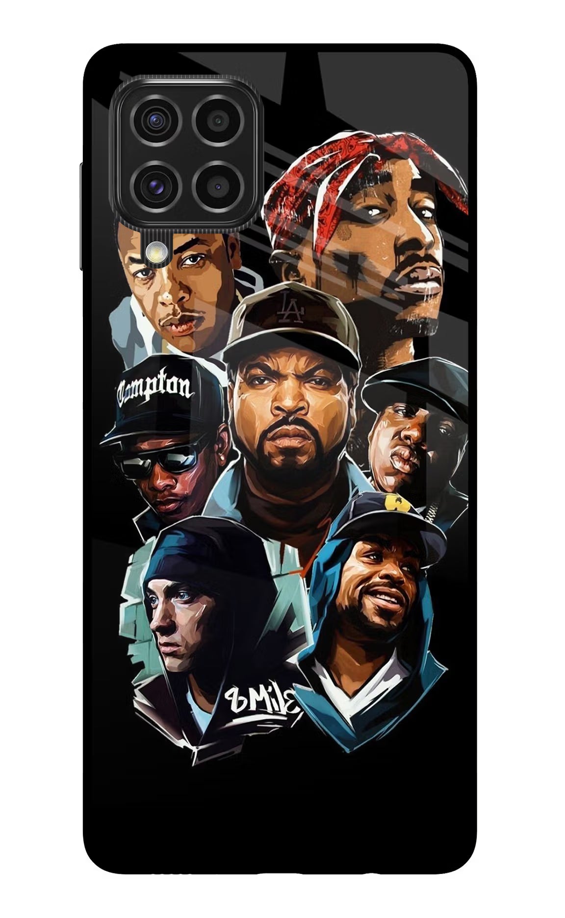 Rappers Samsung F62 Glass Case Back Cover by Casekaro