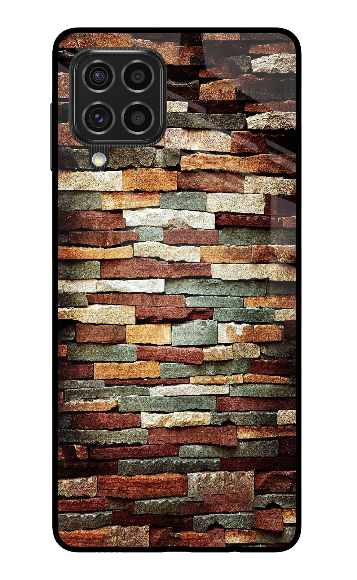 Bricks Pattern Samsung F62 Glass Case