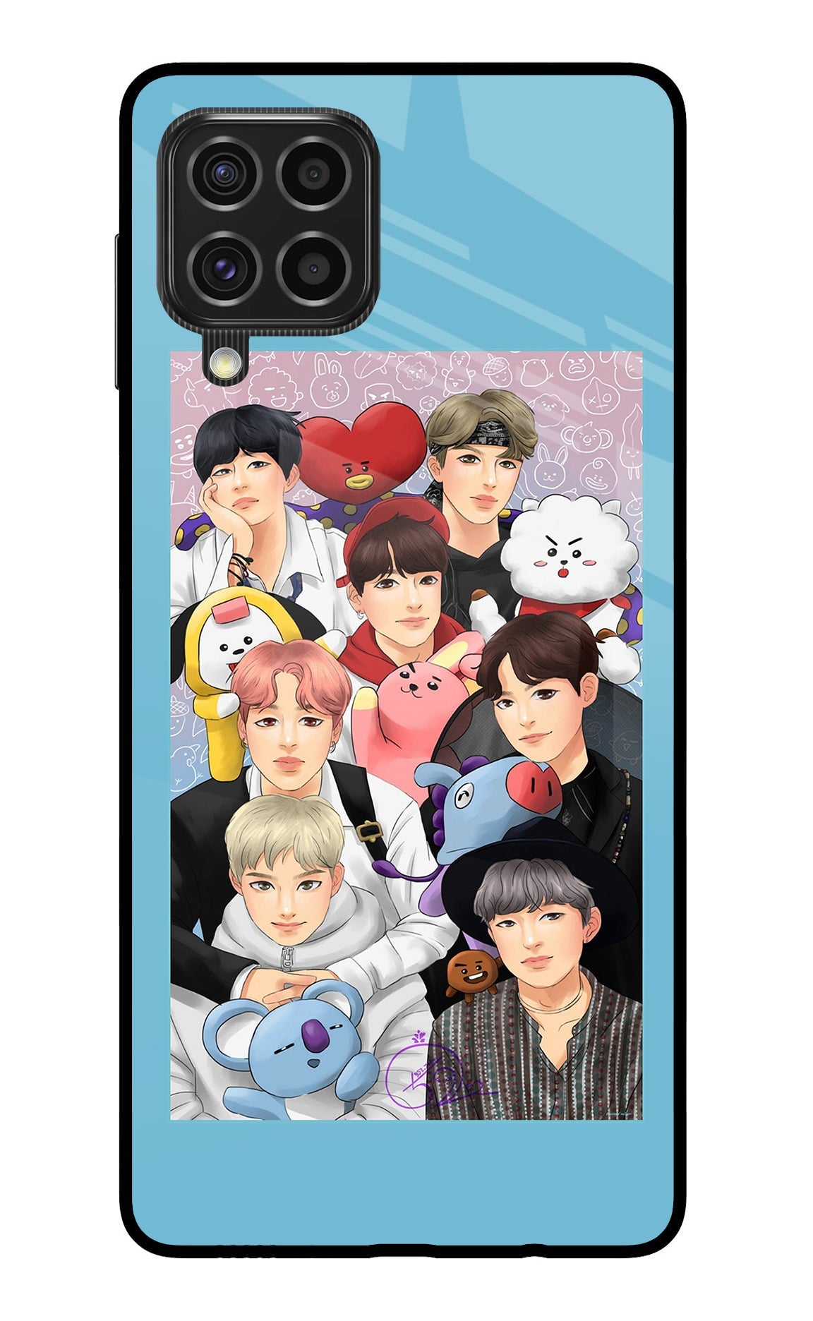 BTS with animals Samsung F62 Back Cover