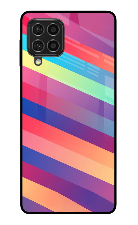 Stripes color Samsung F62 Glass Case