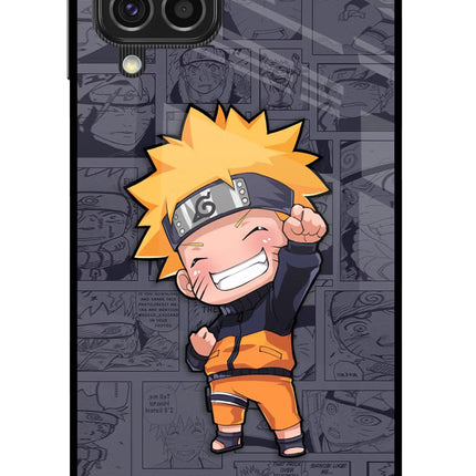 Chota Naruto Samsung F62 Glass Case Back Cover by Casekaro