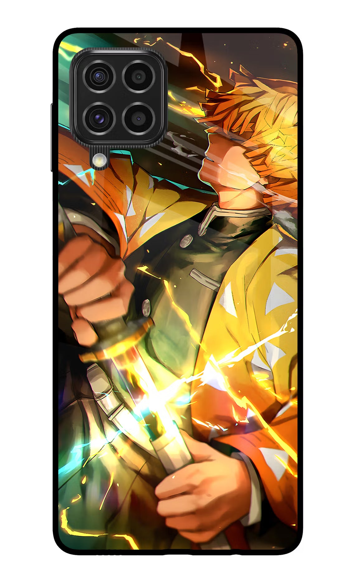 Demon Slayer Samsung F62 Glass Case Back Cover by Casekaro