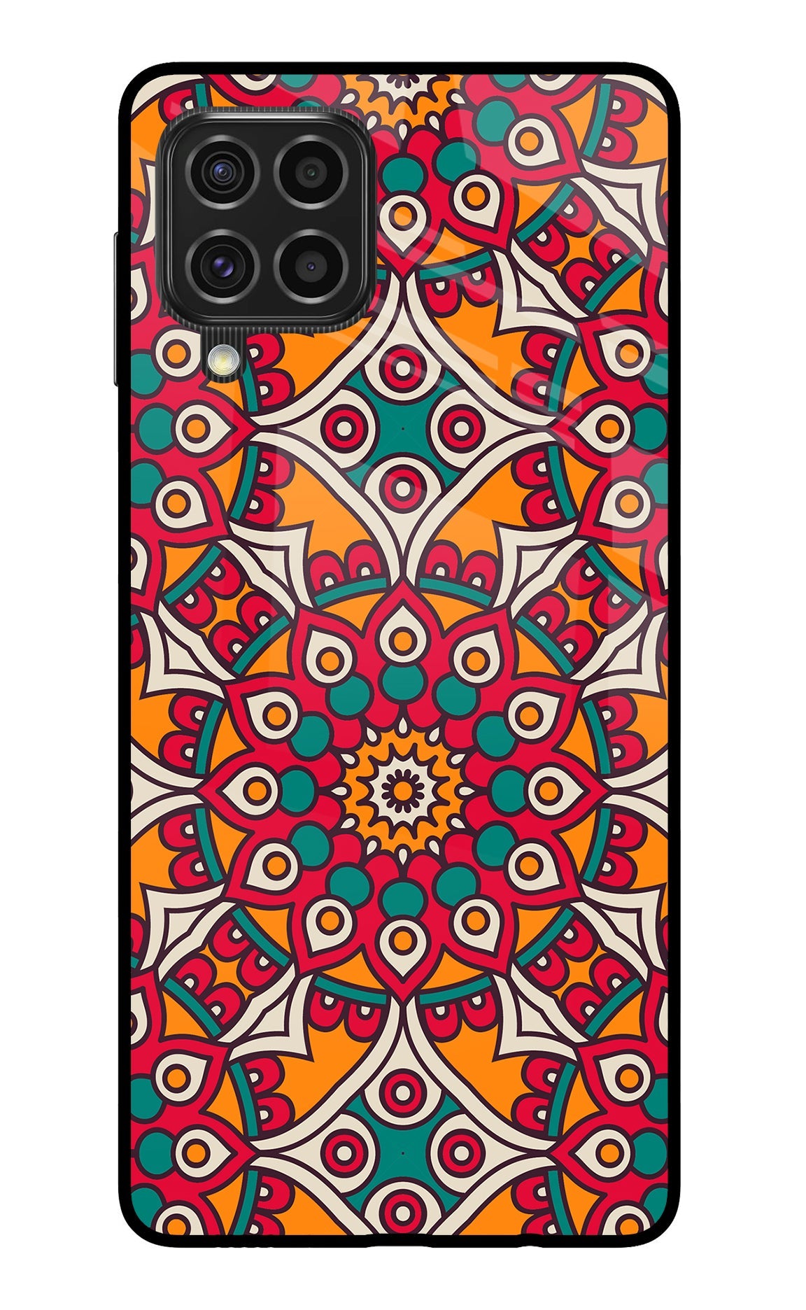 Mandala Art Samsung F62 Glass Case