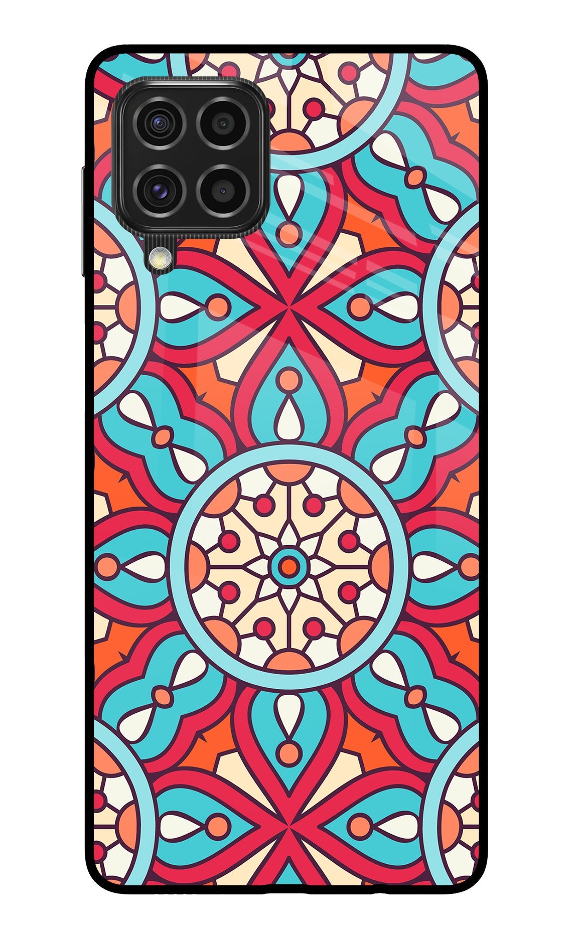 Mandala Geometric Samsung F62 Glass Case