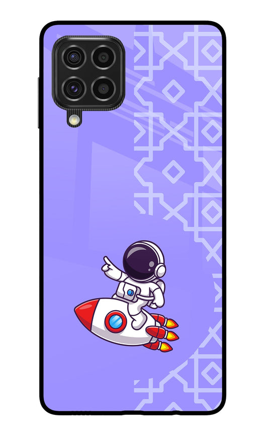 Cute Astronaut Samsung F62 Glass Case