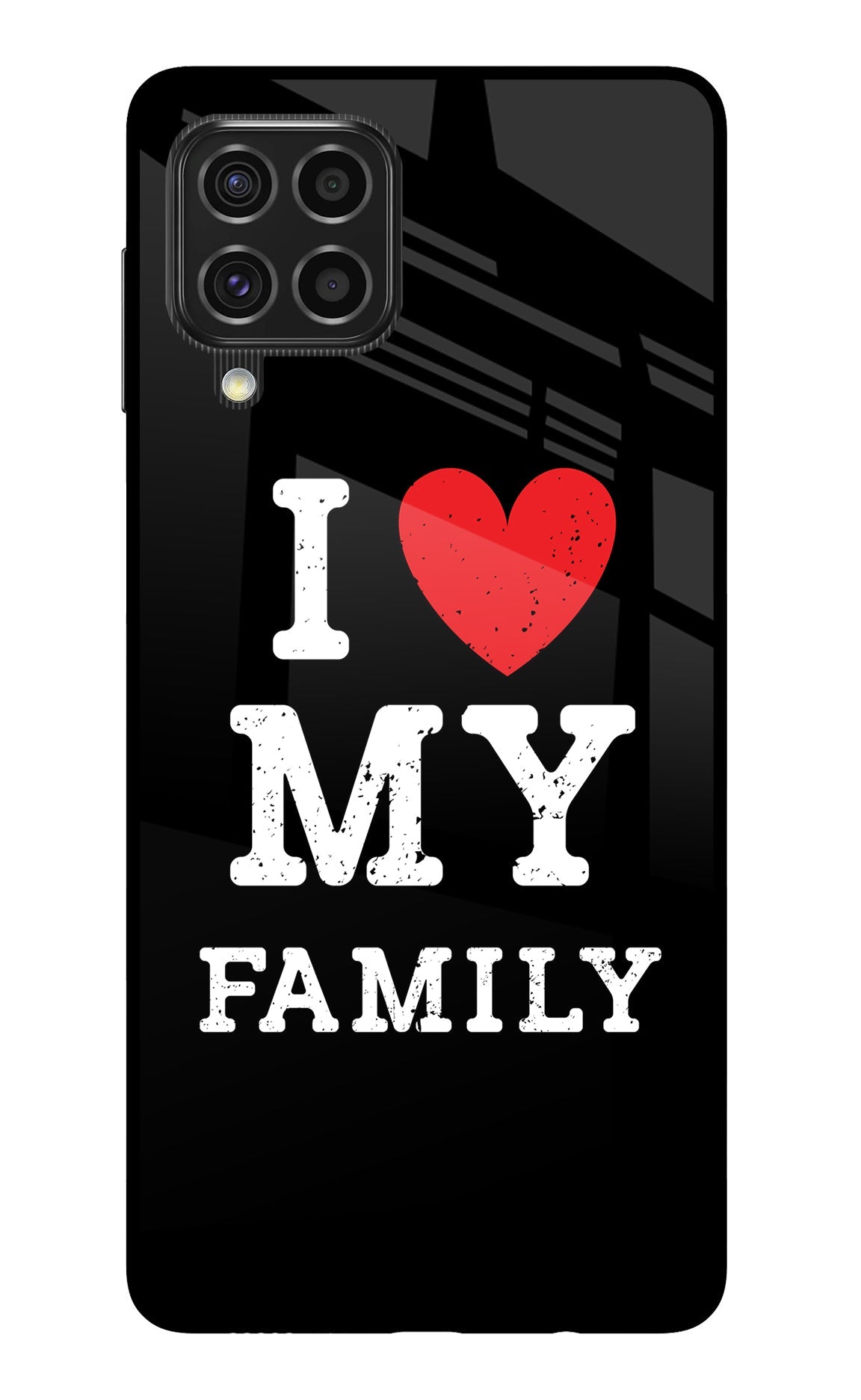 I Love My Family Samsung F62 Glass Case