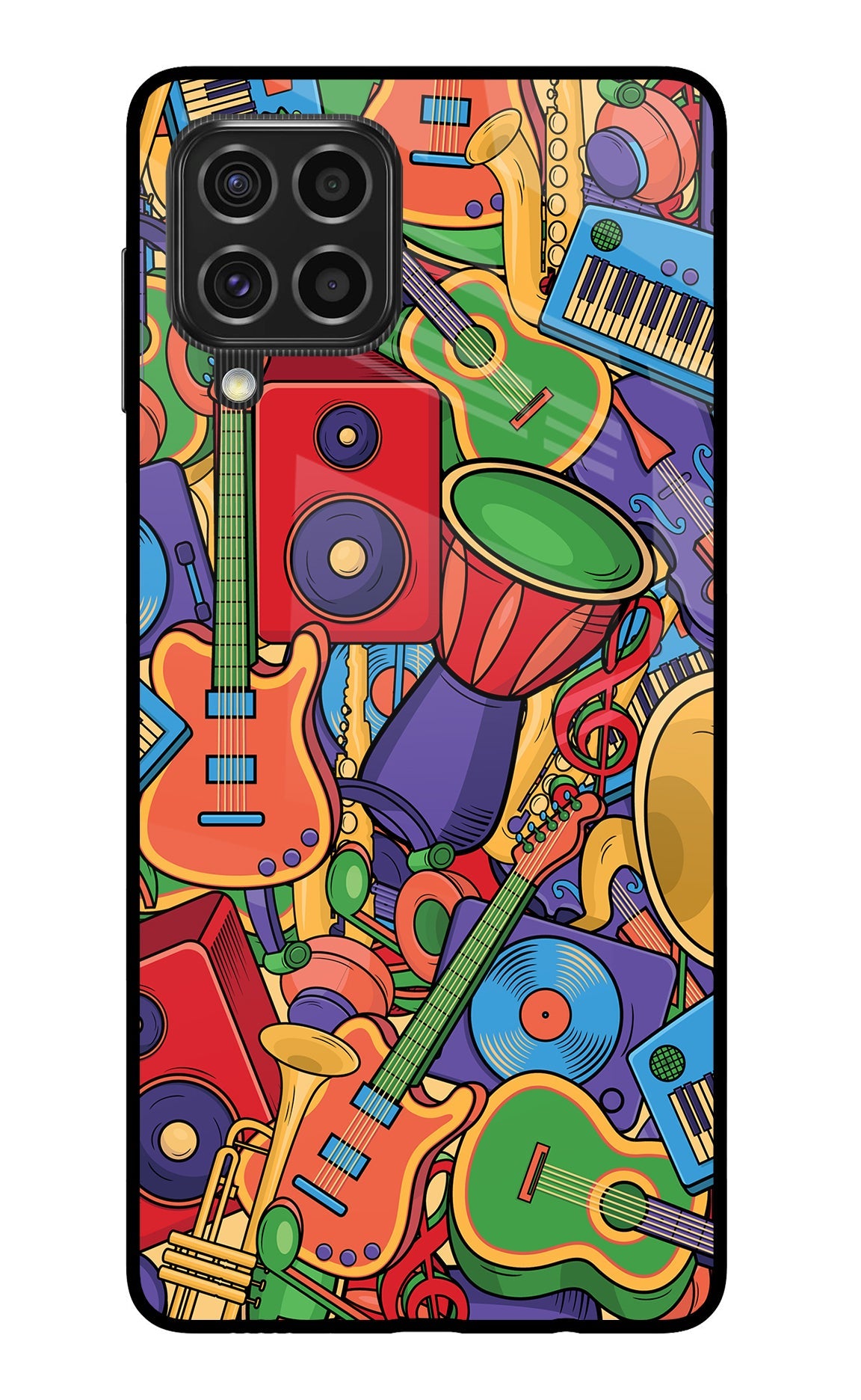 Music Instrument Doodle Samsung F62 Back Cover