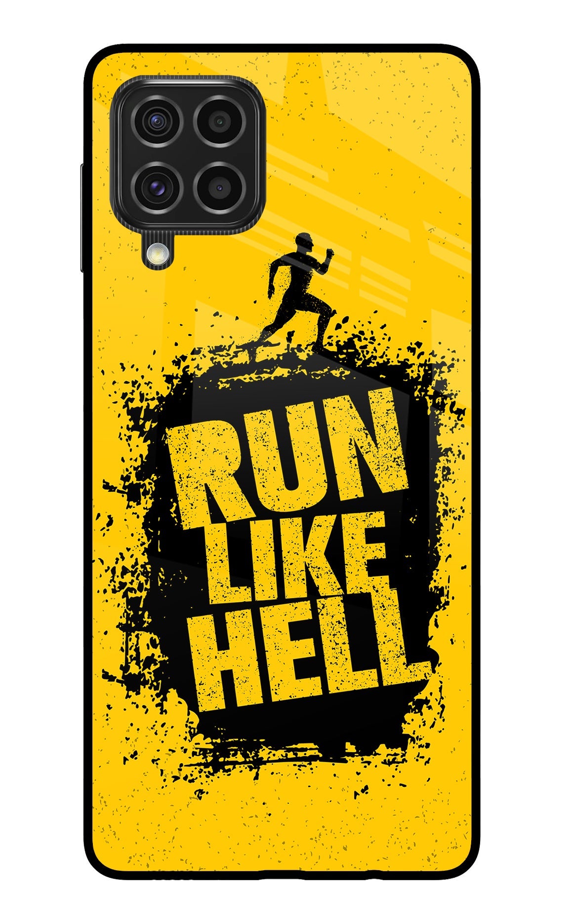 Run Like Hell Samsung F62 Glass Case