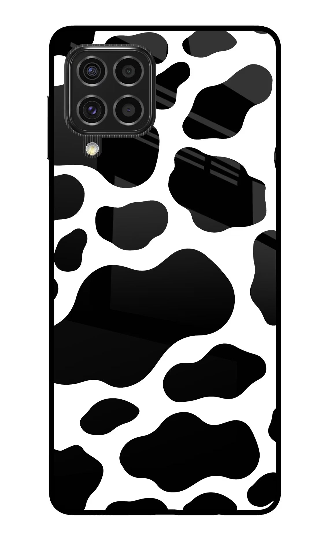 Cow Spots Samsung F62 Glass Case Back Cover by Casekaro