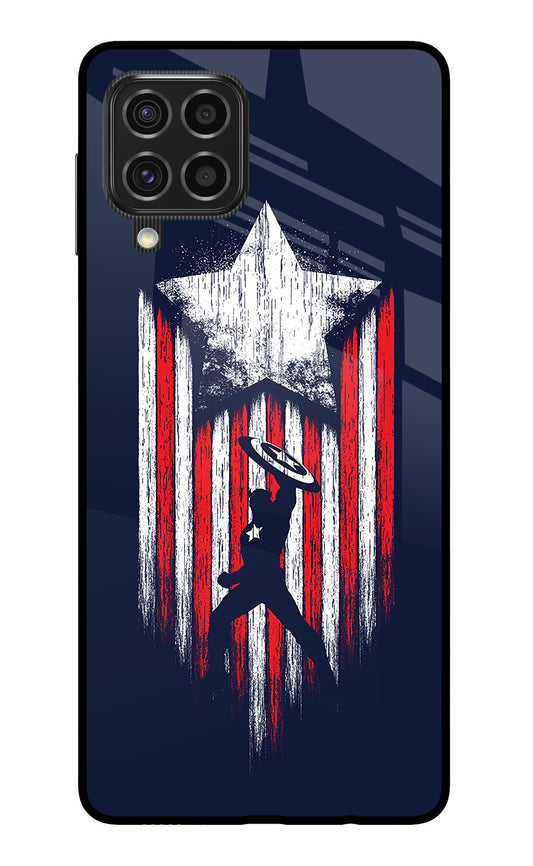 Captain America Marvel Art Samsung F62 Glass Case