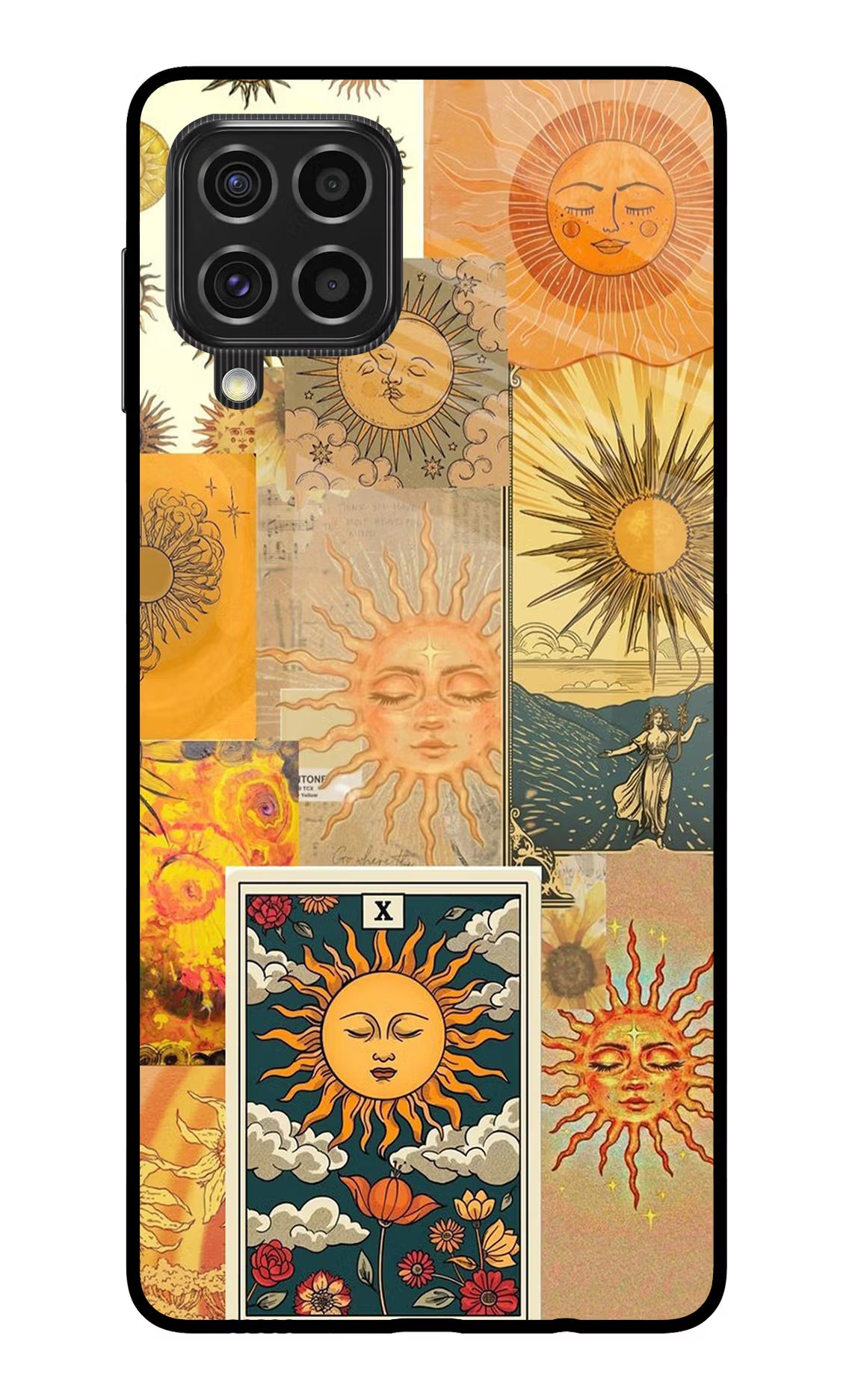 Sun Samsung F62 Glass Case Back Cover by Casekaro
