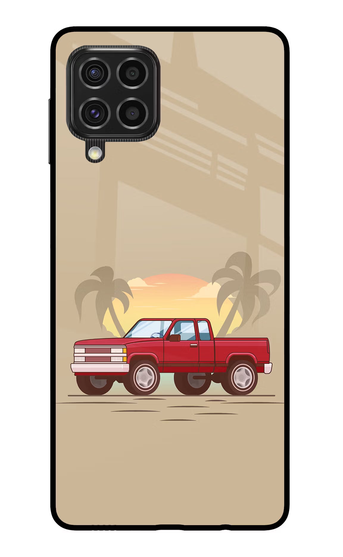 Desert Classic Drive Samsung F62 Glass Case Back Cover by Casekaro