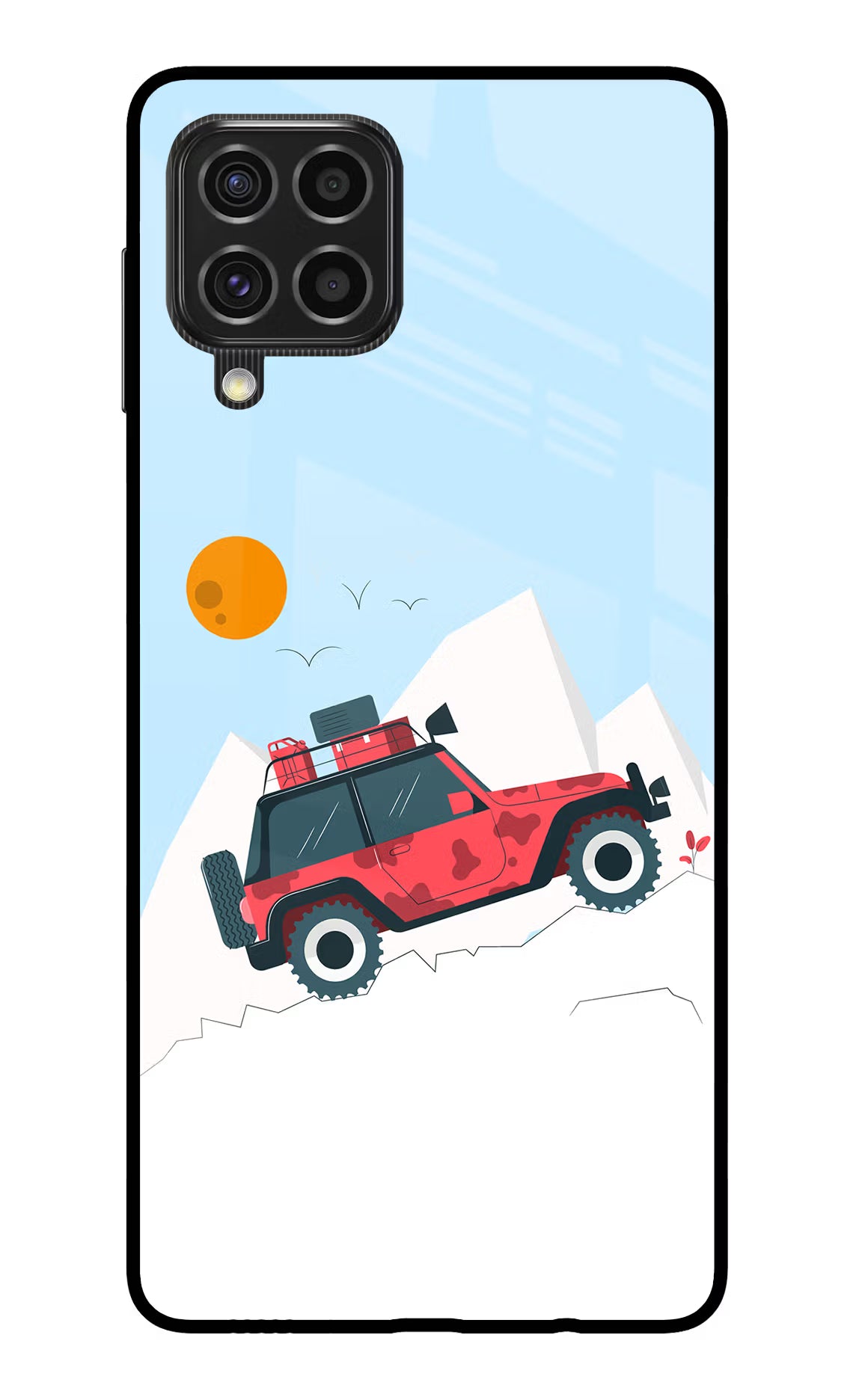 Mountain Trail Beast Samsung F62 Glass Case Back Cover by Casekaro